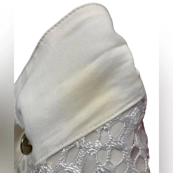 Vintage Western Fringed Crop Top, Lace, White, Women’s, Rodeo, Festival, Small - Picture 10 of 11